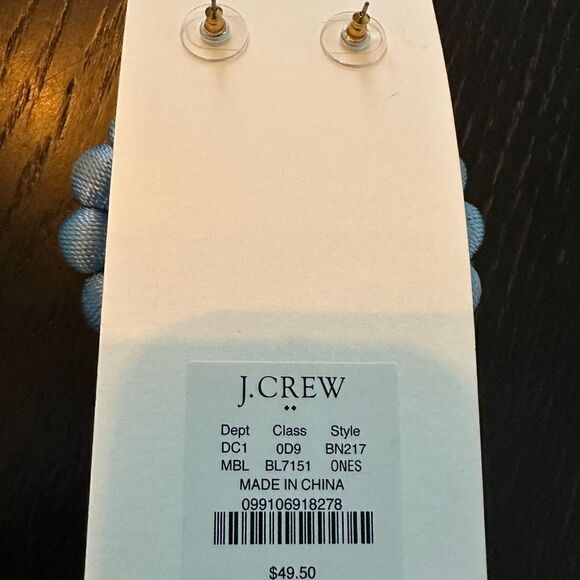 J. Crew blue, hoop earrings. - Picture 2 of 3